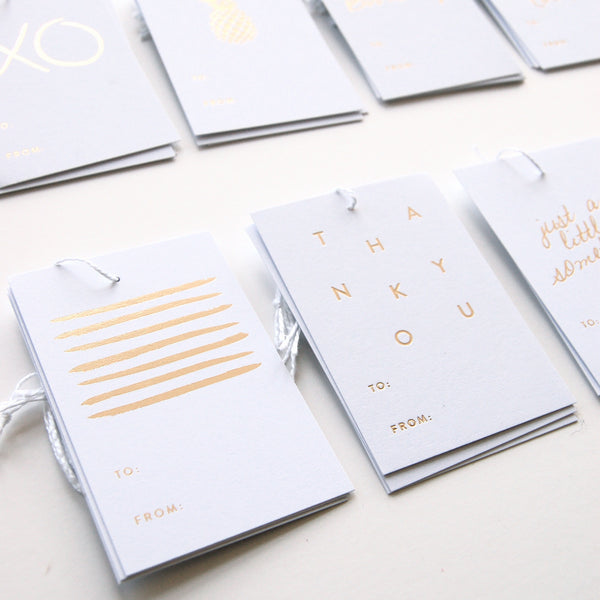 Stripes - Gold Foil Gift Tags