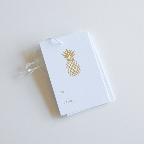 Pineapple - Gold Foil Gift Tags