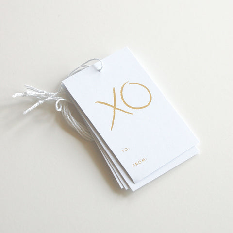 XO - Gold Foil Gift Tags