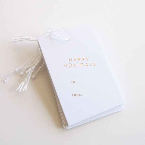 Happy Holidays - Gold Foil Gift Tags