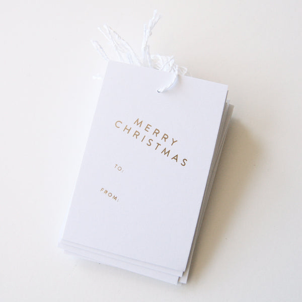 Merry Christmas - Gold Foil Gift Tags