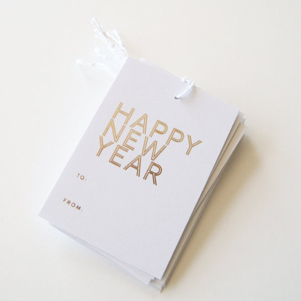 Happy New Year - Gold Foil Gift Tags